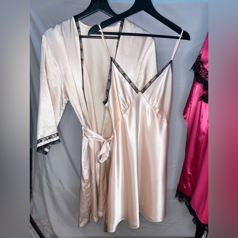 Jones New York Satin Slip and Robe Set